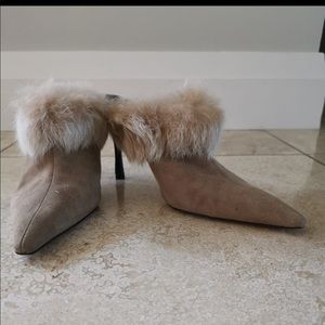 A. Marinelli Leather Fur High Heels